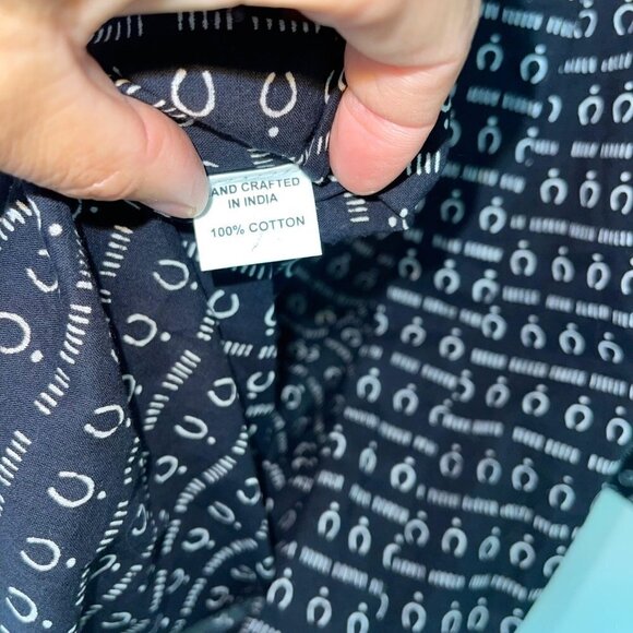 Gray Market Womens Robe Black White One Size Kako Block Printed Pure Cotton NWT - Picture 12 of 15